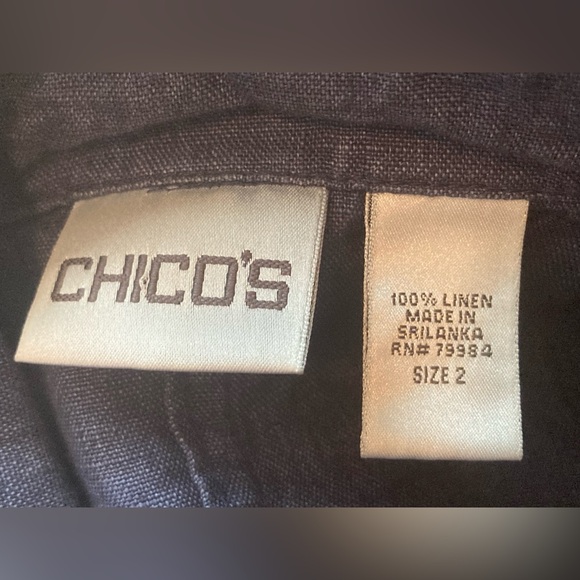 Chico’s 100% Linen blue Zip Up Jacket. Size Large. - Picture 4 of 12
